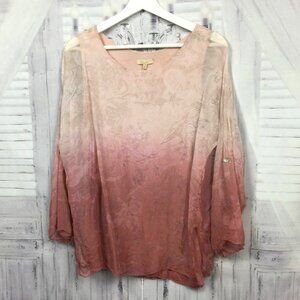 Giusy Silk Blouse Gradient Pink Long Sleeve S
